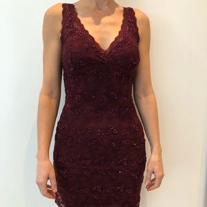 Burgundy cocktail dress